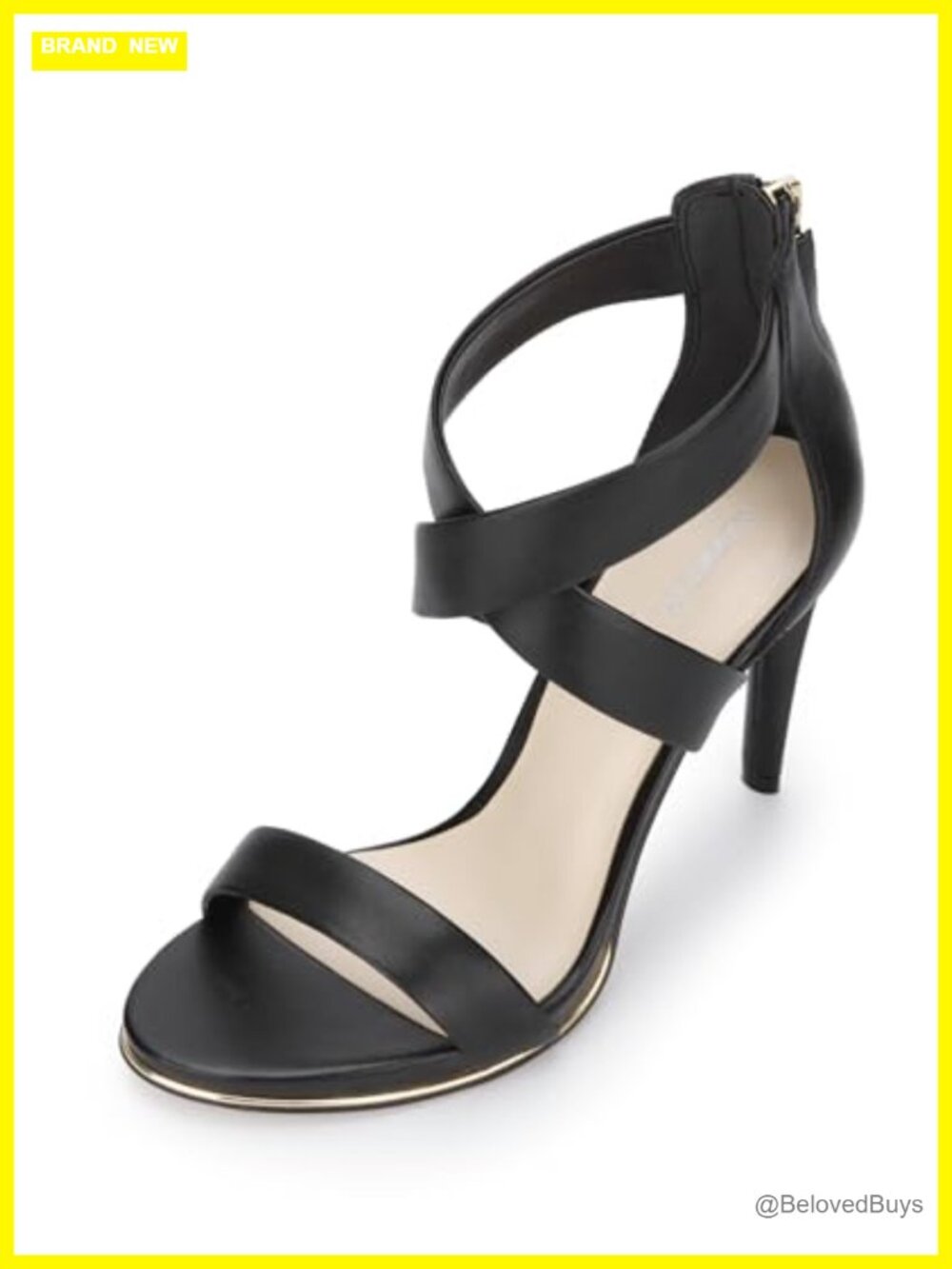 Women's Brooke Cross Heeled Sandal Leather Lining 4 Inch Heel Formal